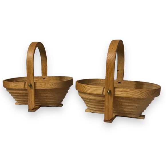 DEEP SPRING STUDIO Handmade Wooden Collapsible Baskets Set of Two